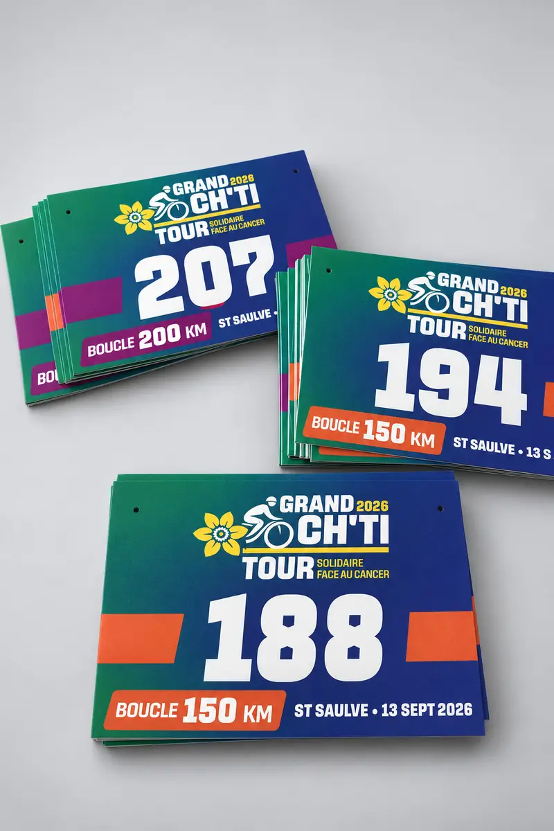 Dossards imprimés pour une course cycliste